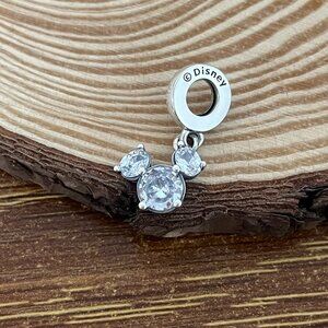 Pandora Mickey Mouse Sparkling Head Silhouette Dangle Charm